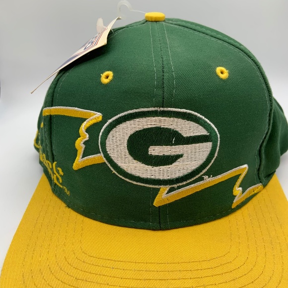 RARE VTG Logo7 90s Green Bay Packers Lightning Bolt Graffiti Snapback WITH TAGS! - Picture 2 of 16